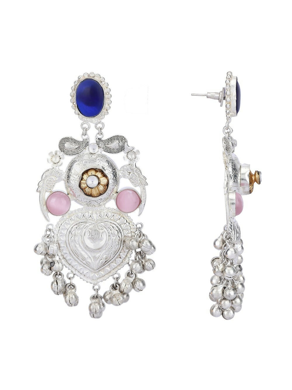 Joban Fashion Women Ghungroo Style Silver Tone Earrings