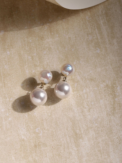Duet Pearl Earrings- Ruby Raang