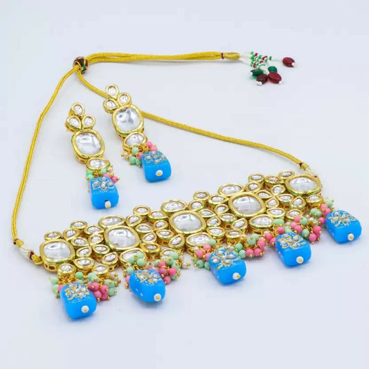 Joban Fashion Multicolor Kundan Work Necklace Set