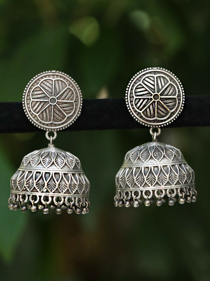 Joban Fashion Women Silver Tone Brass Brass Jhumka