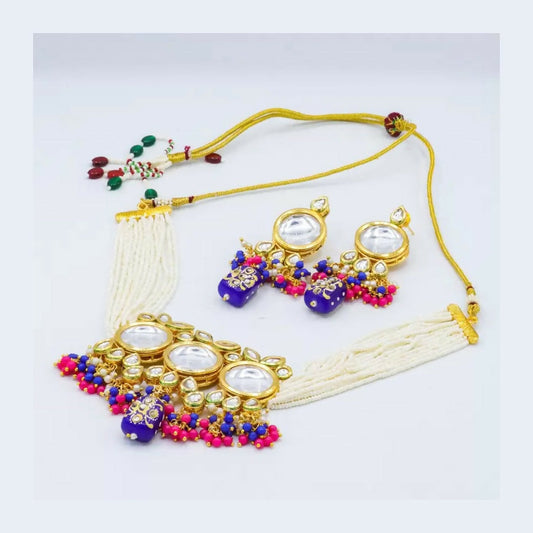 Joban Fashion Multicolor Kundan Work Necklace Set