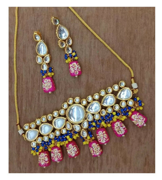 Joban Fashion Multicolor Kundan Work Necklace Set