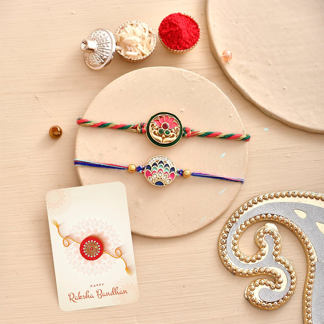 trueBrowns X Voylla Pack Of 2 Colourful And Embellished Men's Rakhis