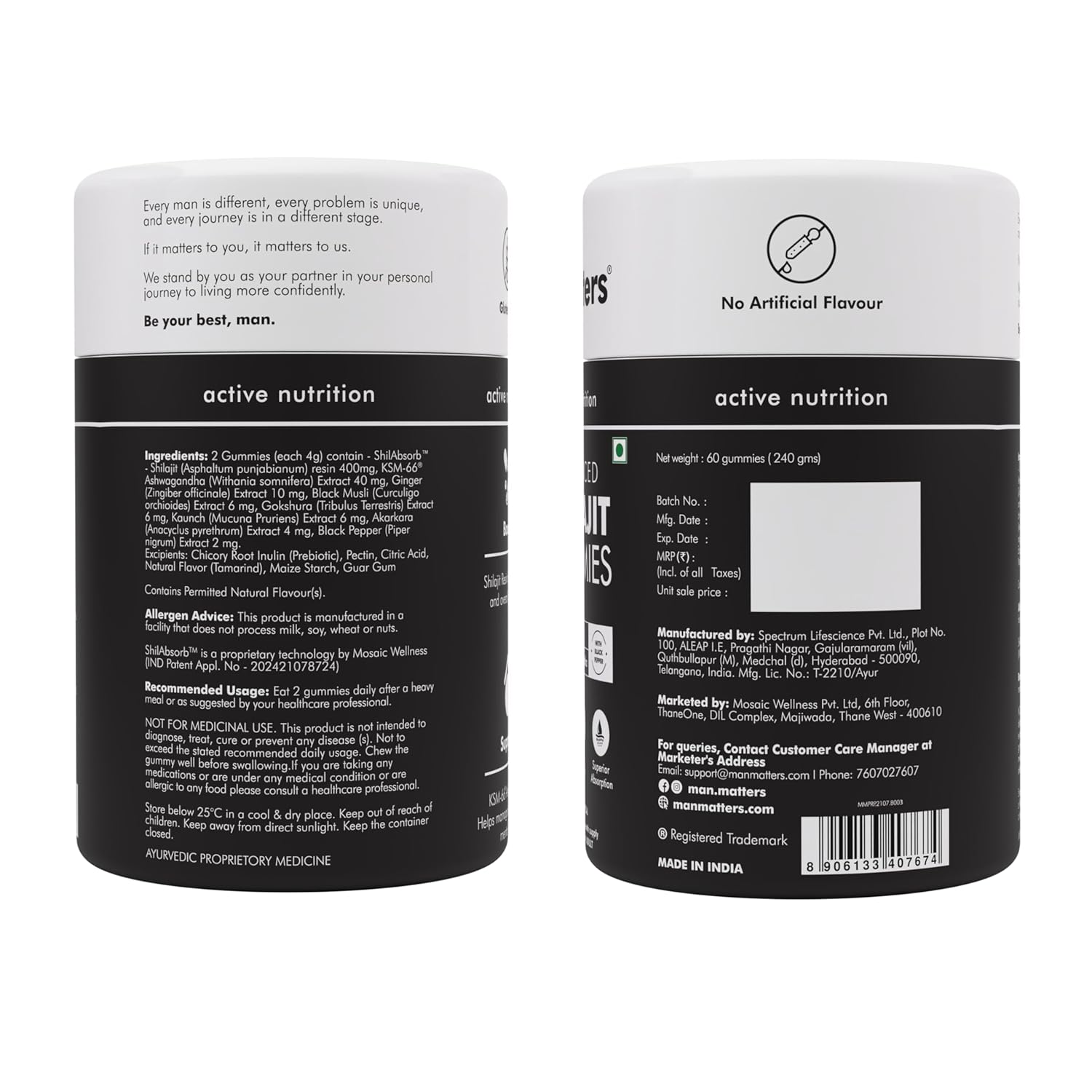 Man Matters Pure Himalayan Shilajit/Shilajeet Gummies Advanced With 75% Fulvic Acid, Ksm 66 Ashwagandha & Black Pepper | Boosts Stamina & Improves Energy Levels | No Added Sugar