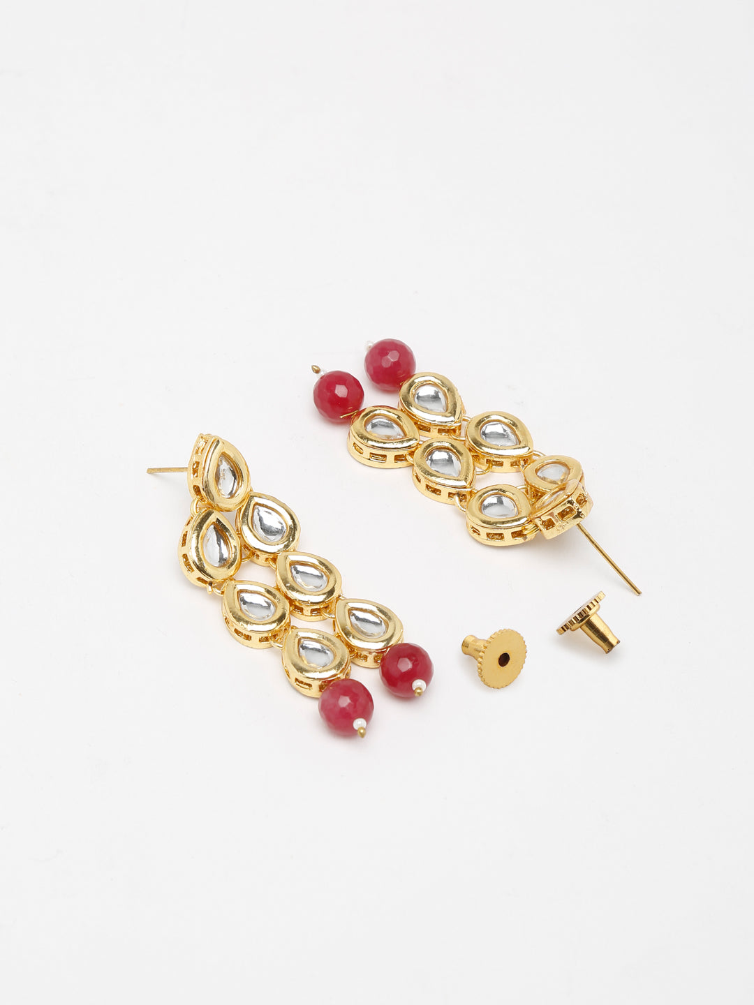 Stone Kundan Earrings - Ruby Raang