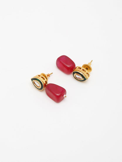 Kundan Studs - Ruby Raang
