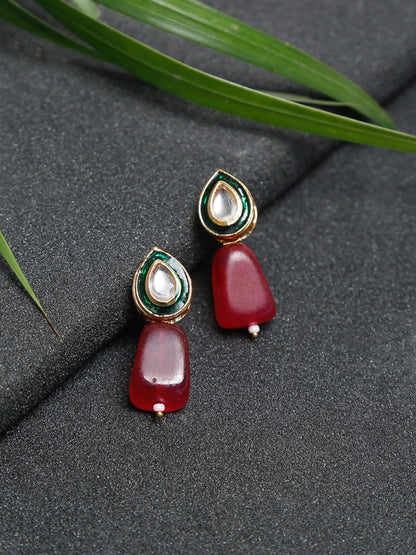 Kundan Studs - Ruby Raang