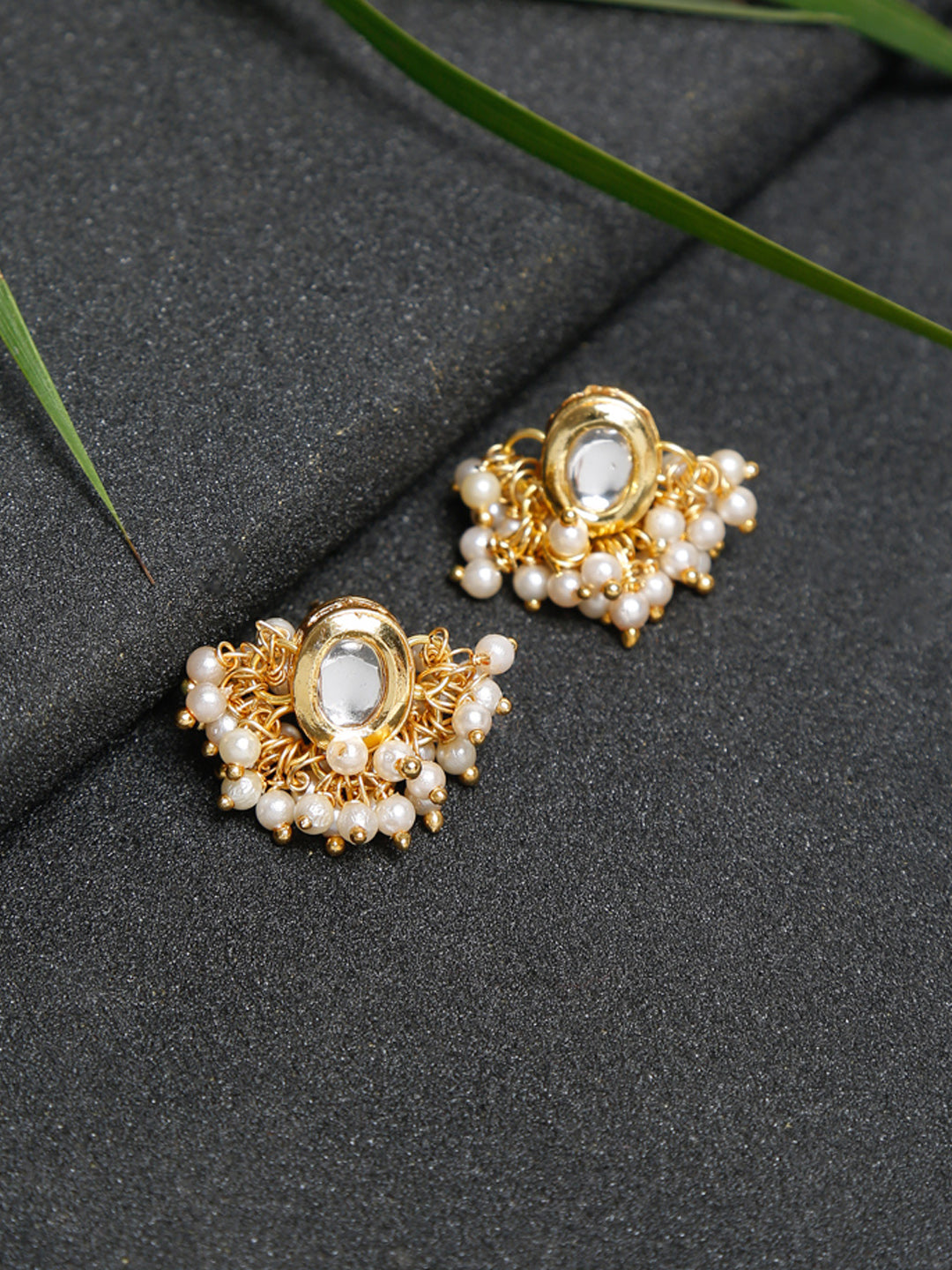 Kundan Studs - Ruby Raang