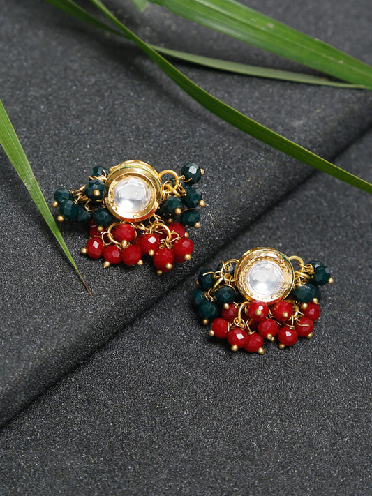 Kundan Studs - Ruby Raang