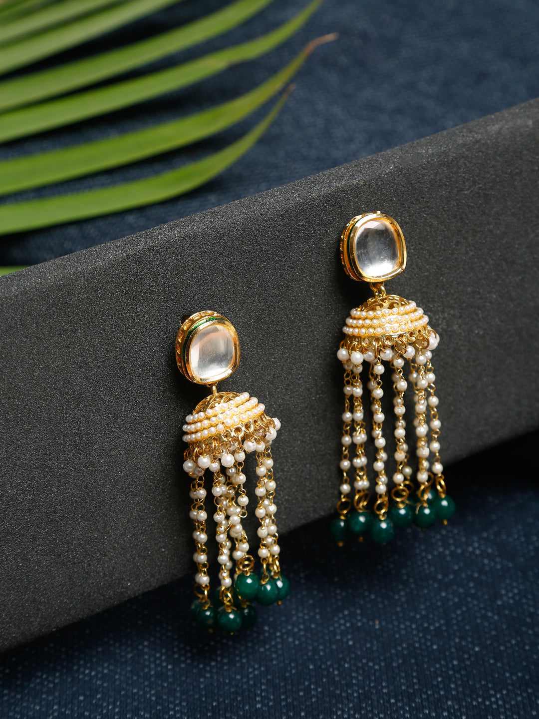 Kundan Earrings - Ruby Raang