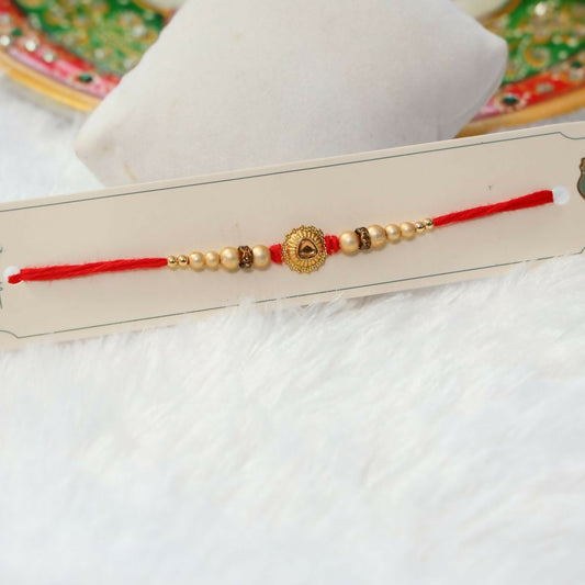 Indianvibez Colourful Beads With Stone Fancy Rakhi