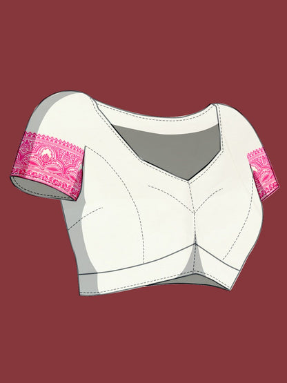 Vedant Vastram Dhakai Jamdani Cotton Saree - Pink