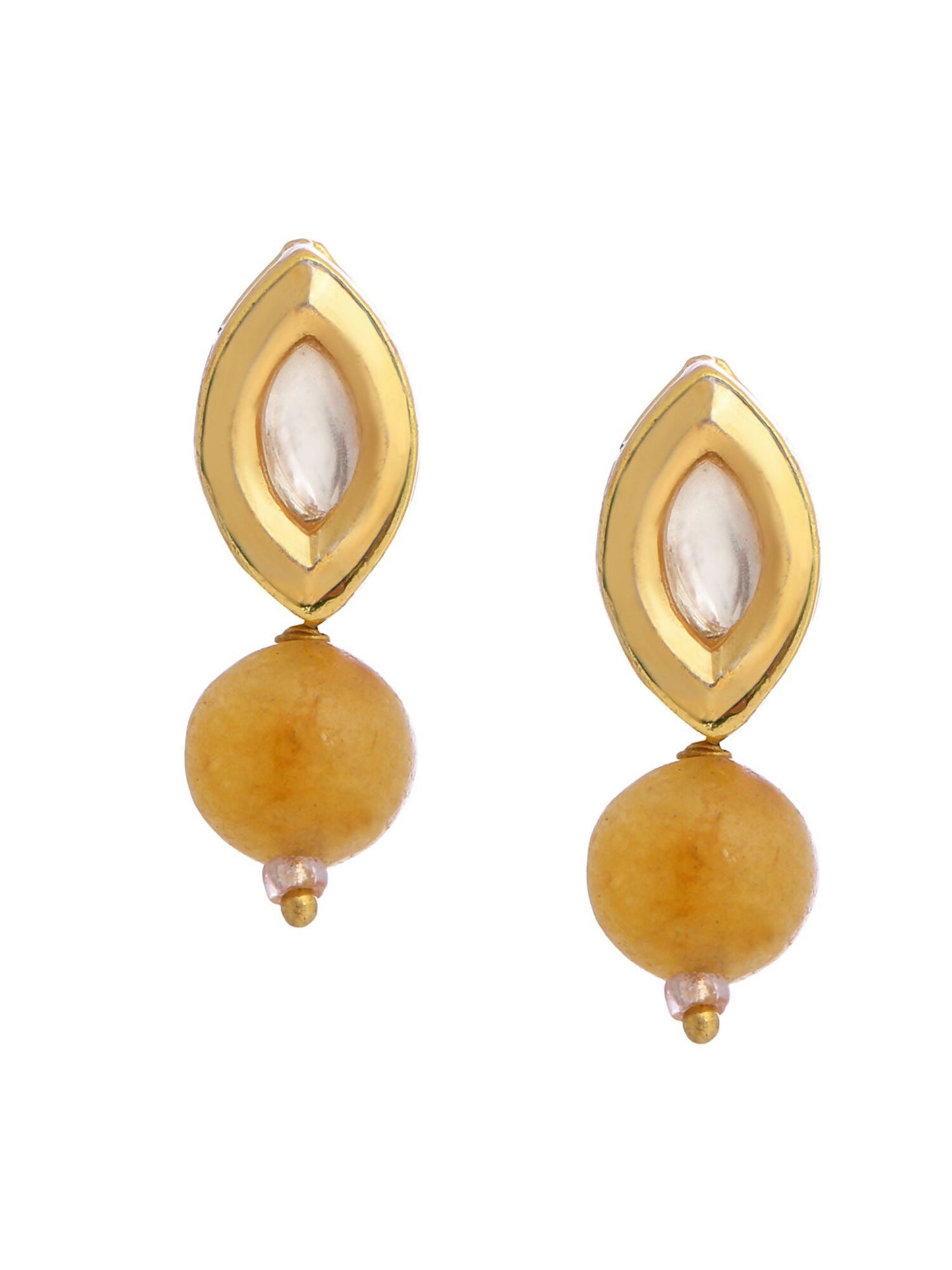 Ruby Raang Yellow Kundan Studs