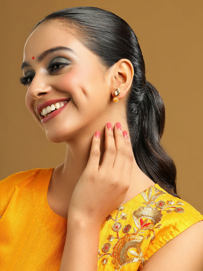 Ruby Raang Yellow Kundan Studs