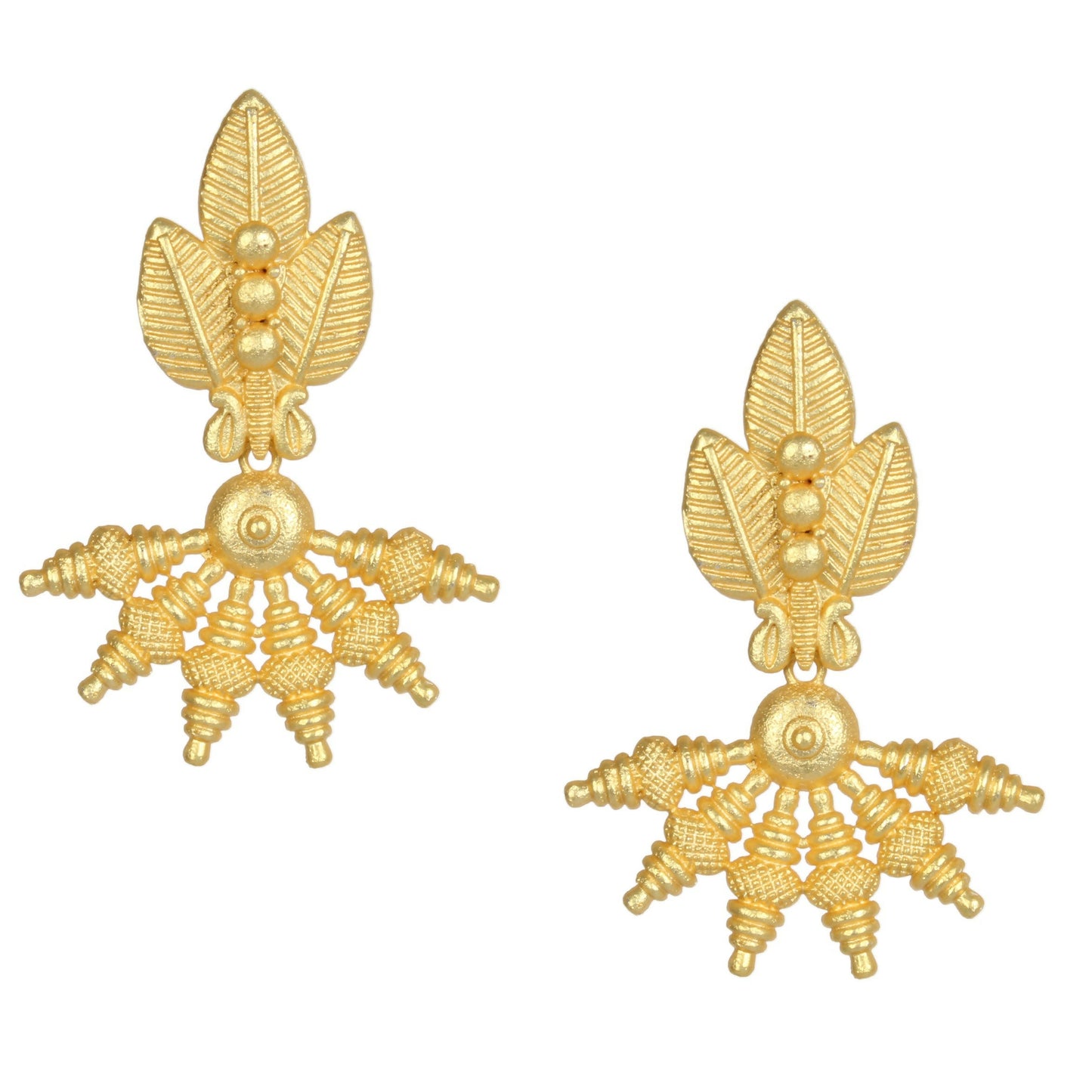 Joban Fashion Women Matte Gold Brass Earrings