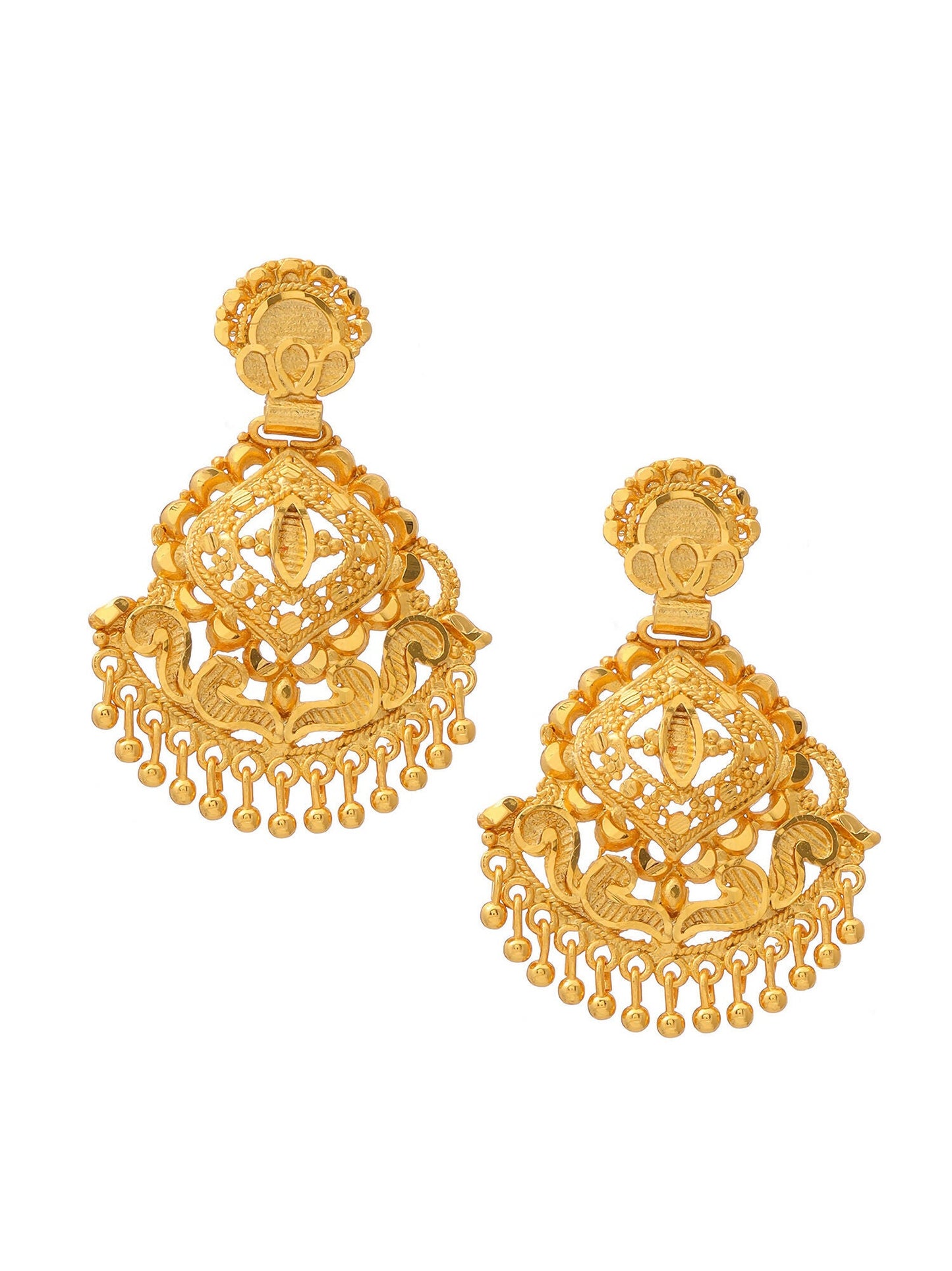 Ruby Raang Traditional Gold Earrings