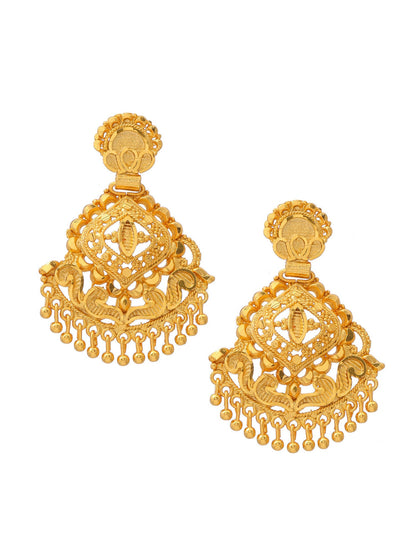 Ruby Raang Traditional Gold Earrings