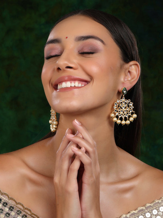 Kundan Chand Earrings - Ruby Raang