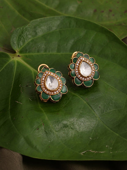 Teardrop Green Studs - Ruby Raang