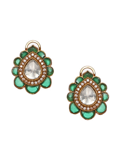 Teardrop Green Studs - Ruby Raang