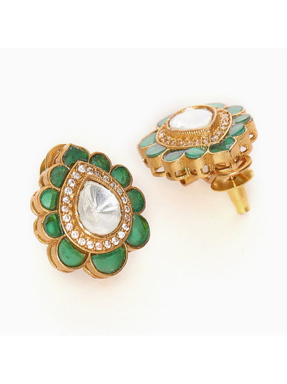 Teardrop Green Studs - Ruby Raang