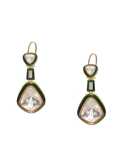 Kundan and Meenakari Earrings - Ruby Raang