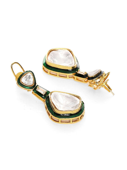 Kundan and Meenakari Earrings - Ruby Raang