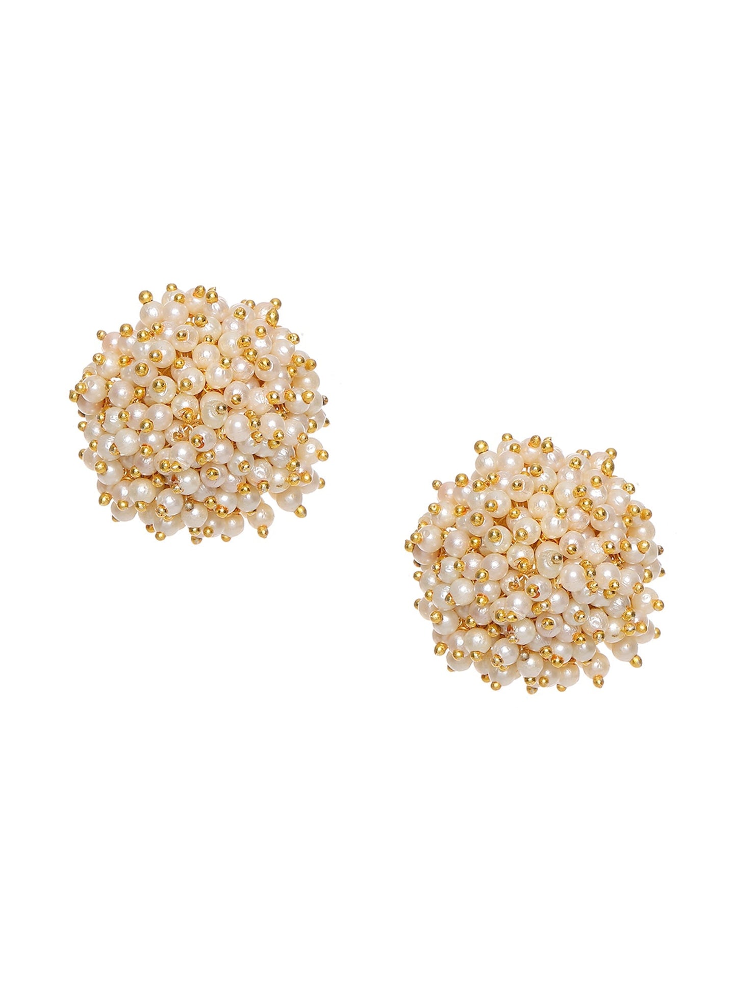 Round Pearl Studs - Ruby Raang