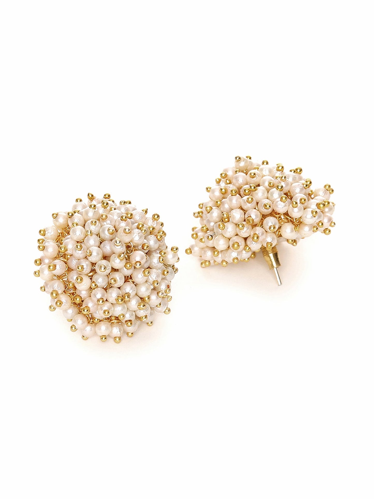 Round Pearl Studs - Ruby Raang