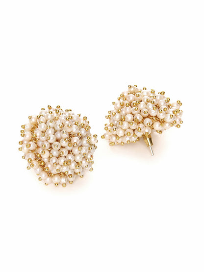 Round Pearl Studs - Ruby Raang