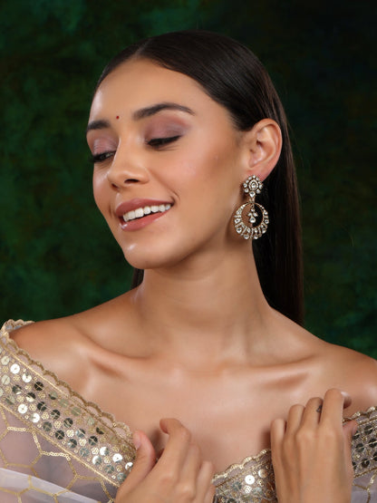 Chand Kundan Earrings - Ruby Raang