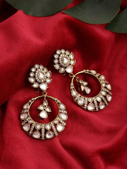 Chand Kundan Earrings - Ruby Raang