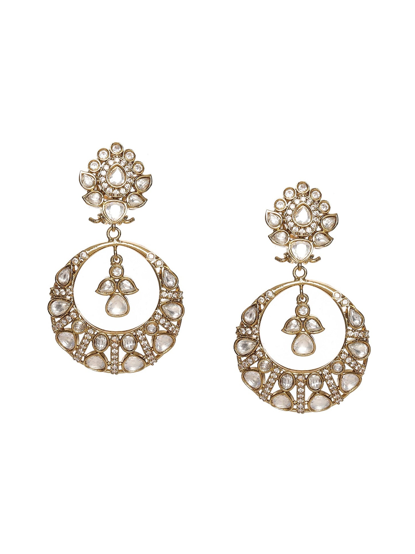 Chand Kundan Earrings - Ruby Raang