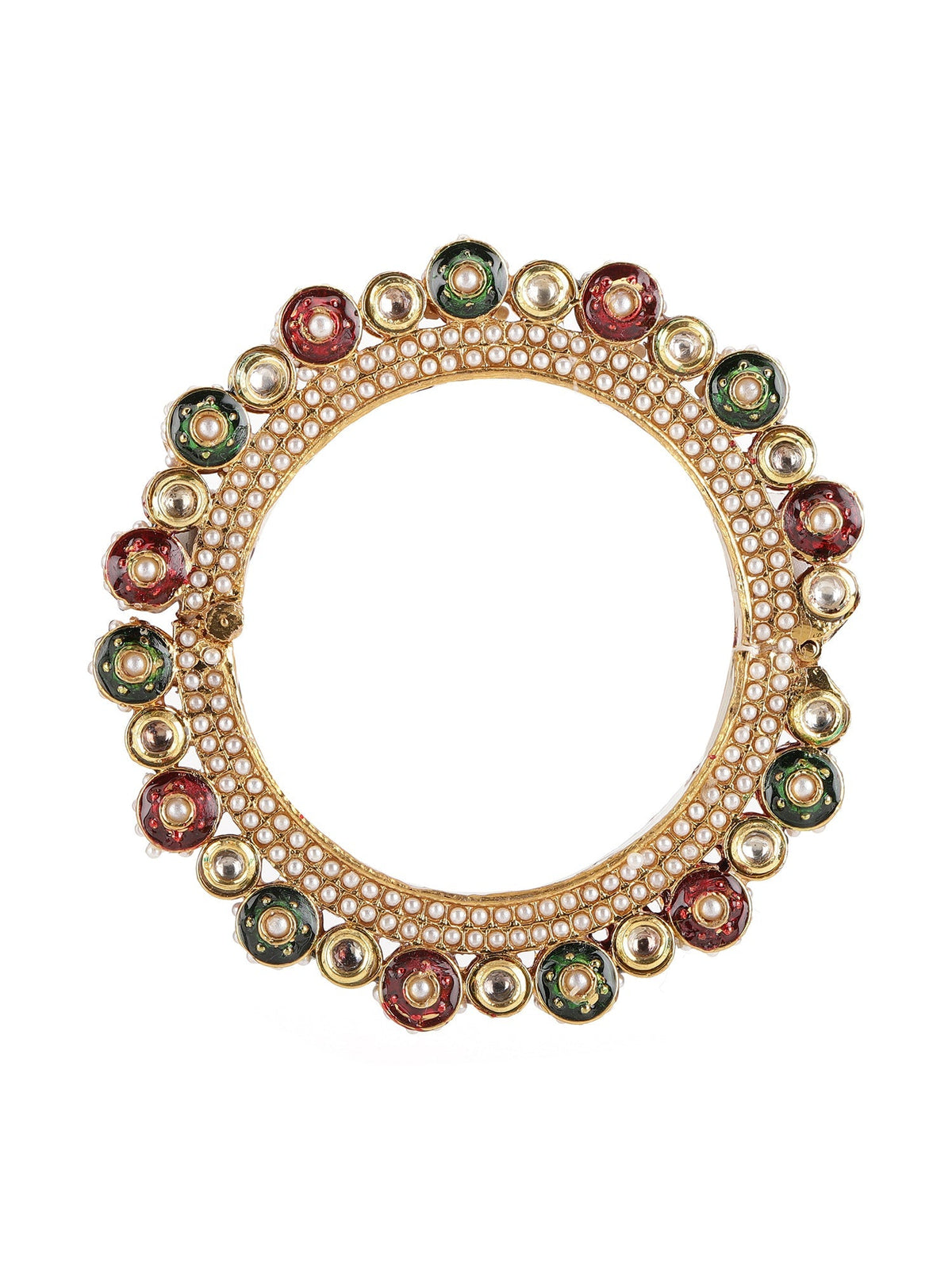 Pearl Meenakari Handcrafted Heavy Bangle - Ruby Raang