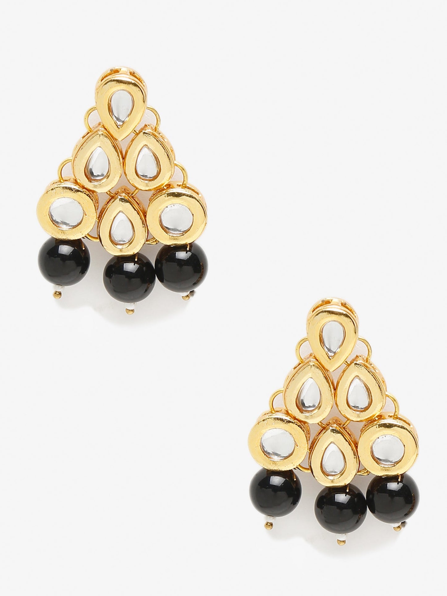 Black Contemporary Drop Earrings - Ruby Raang