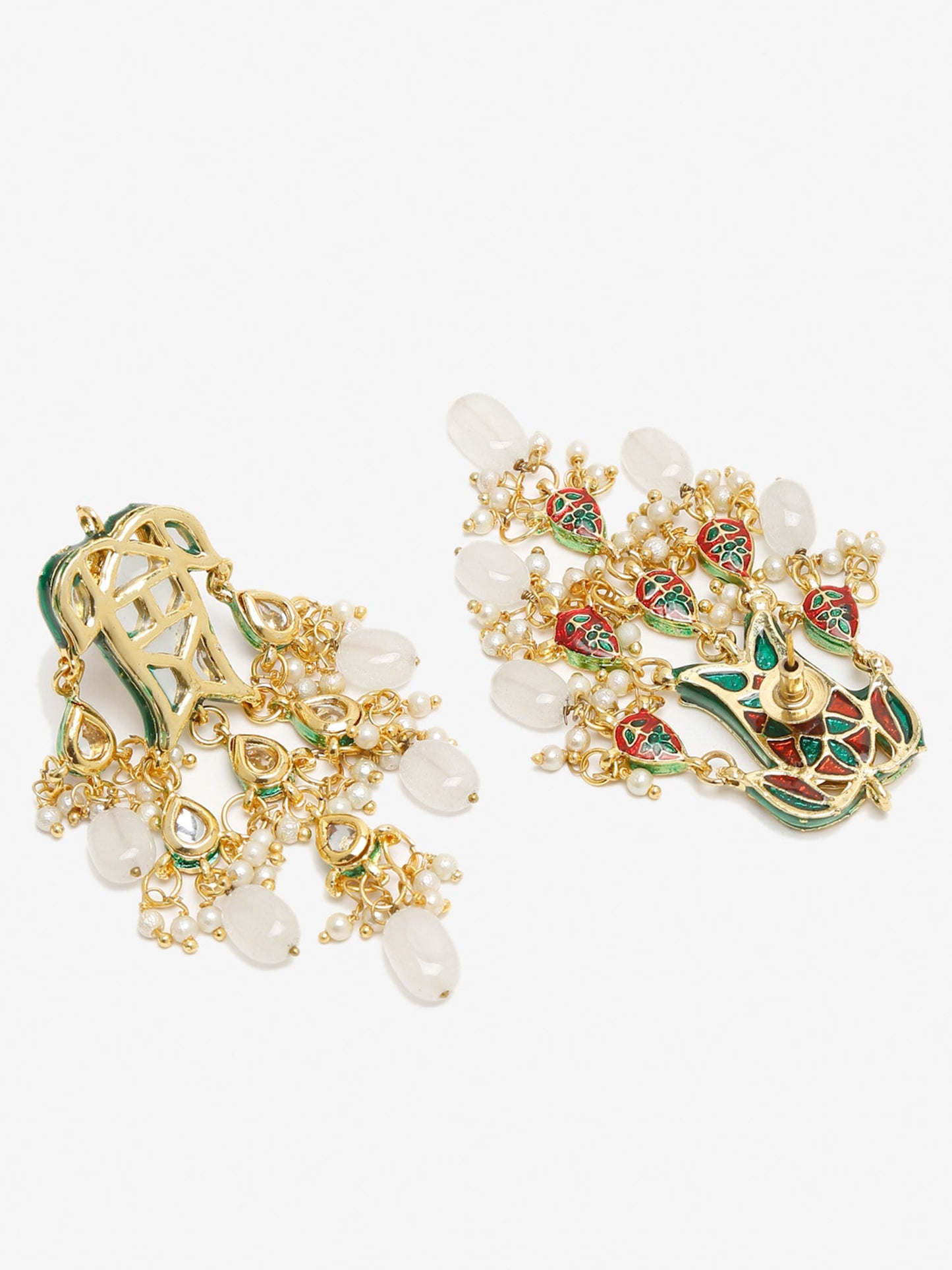 White Contemporary Drop Earrings - Ruby Raang