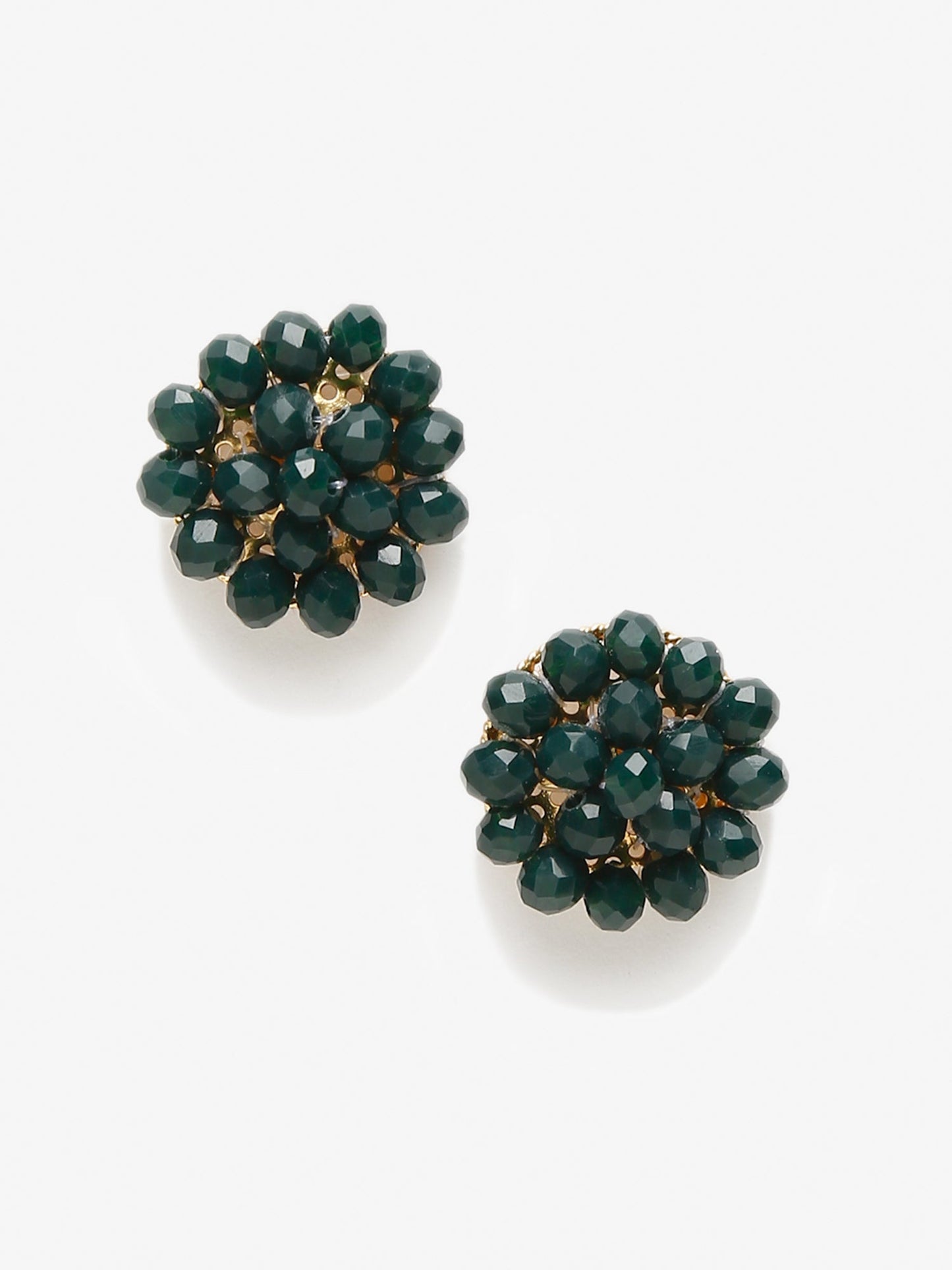 Green Contemporary Studs Earrings - Ruby Raang