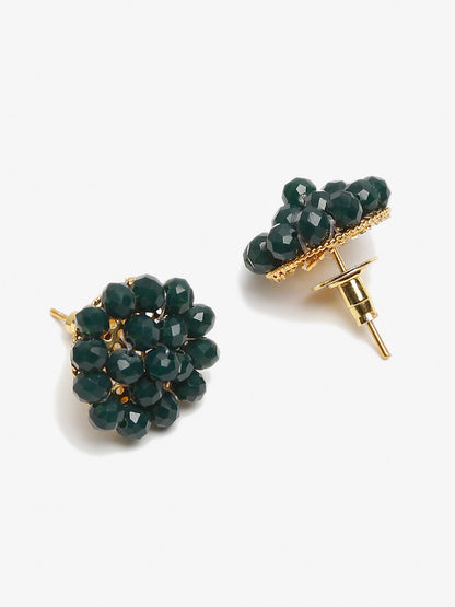 Green Contemporary Studs Earrings - Ruby Raang