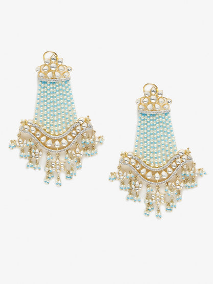 Blue Contemporary Drop Earrings - Ruby Raang