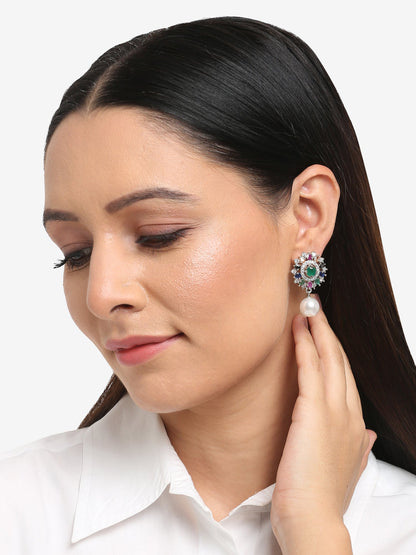 Multicoloured Floral Drop Earrings - Ruby Raang