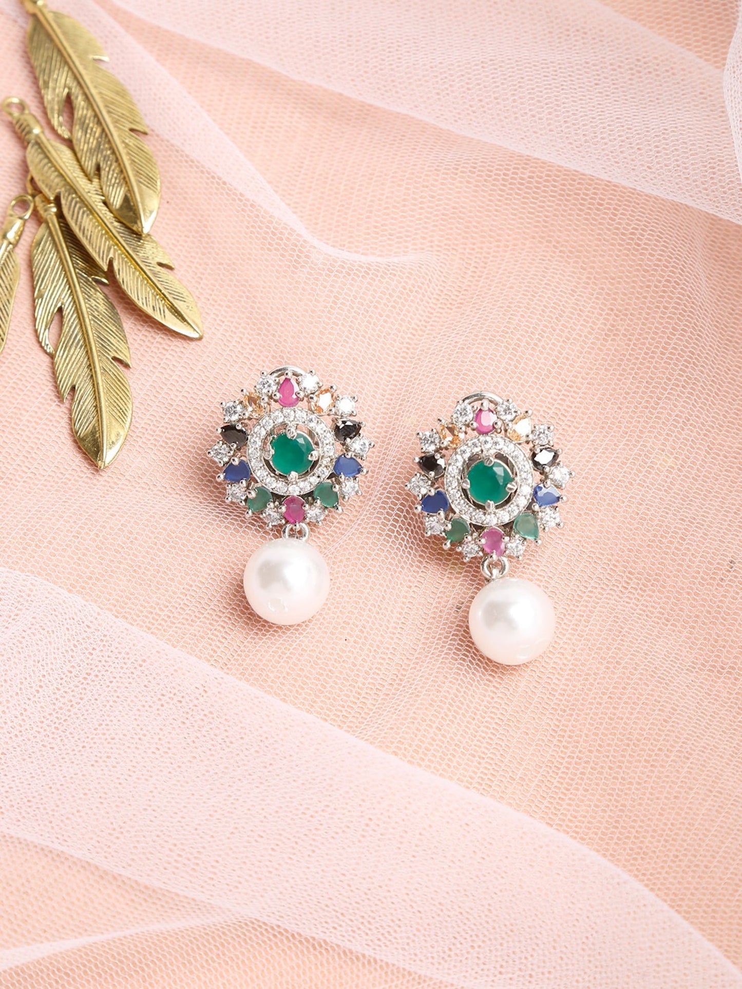 Multicoloured Floral Drop Earrings - Ruby Raang