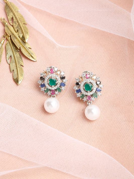 Multicoloured Floral Drop Earrings - Ruby Raang
