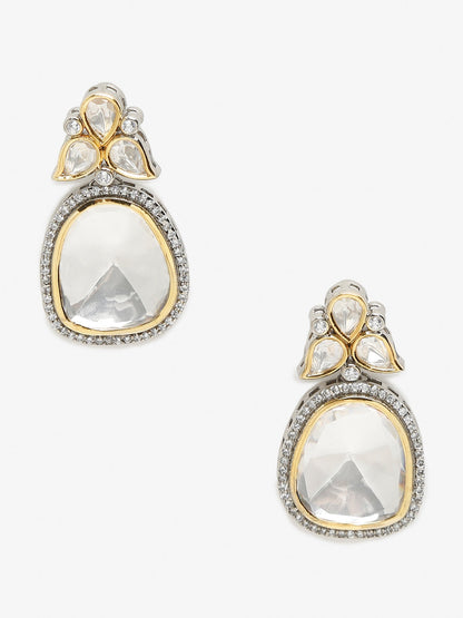 Silver-Toned Contemporary Studs Earrings - Ruby Raang