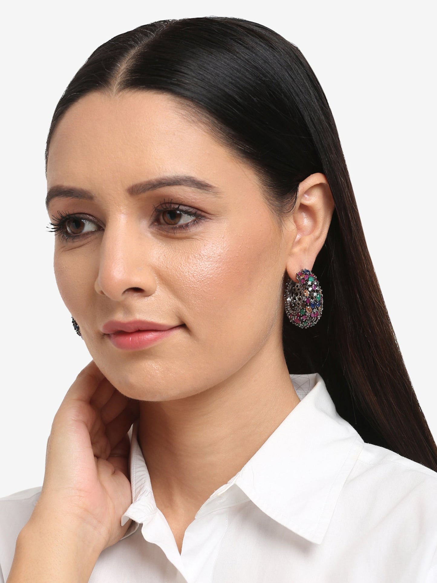 Multicoloured Contemporary Hoop Earrings - Ruby Raang