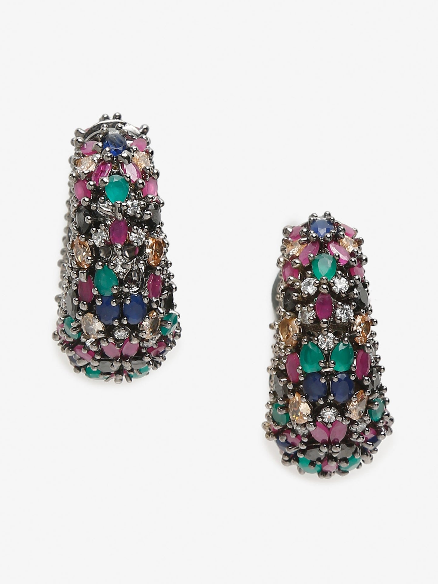 Multicoloured Contemporary Hoop Earrings - Ruby Raang