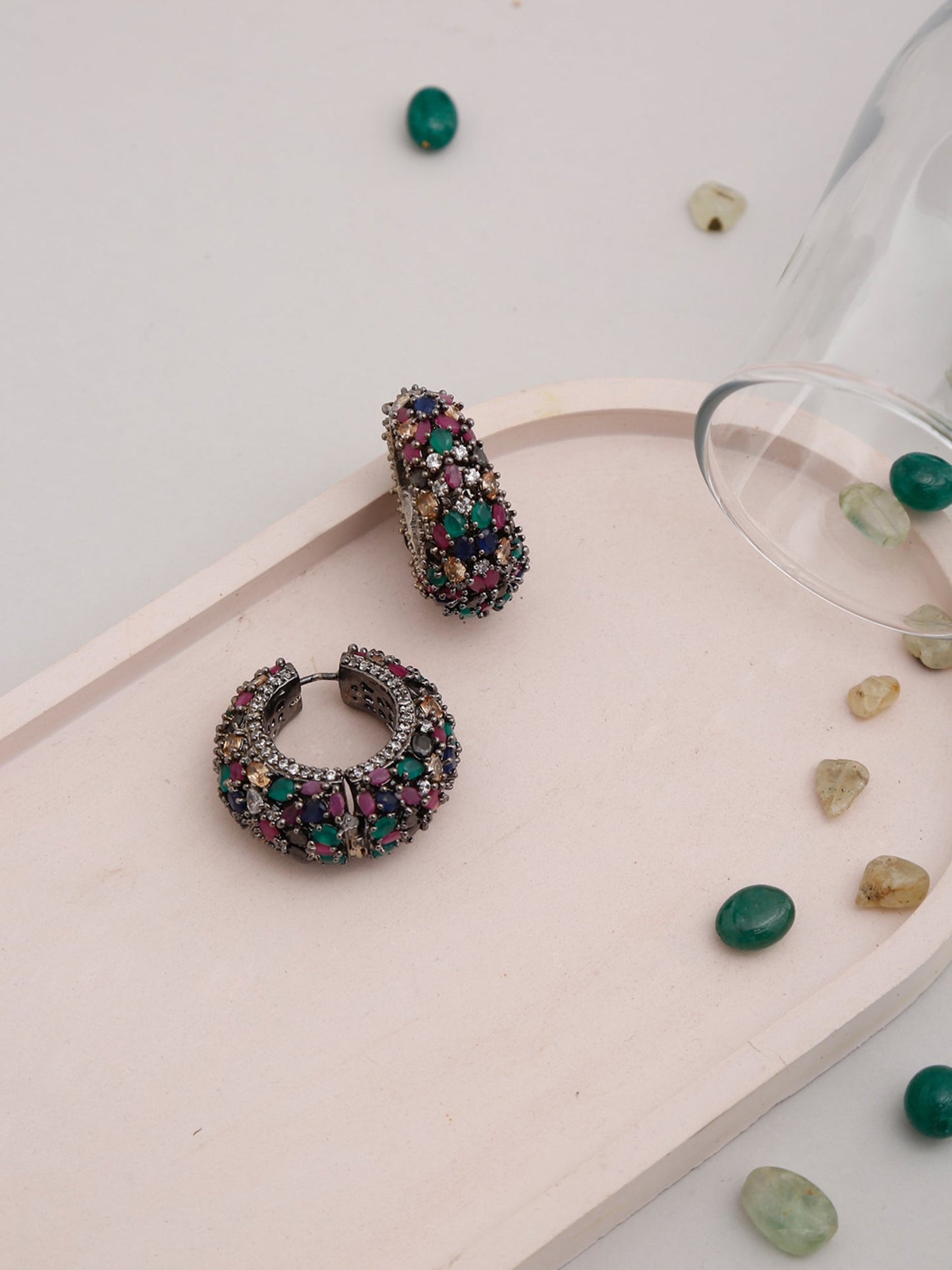 Multicoloured Contemporary Hoop Earrings - Ruby Raang