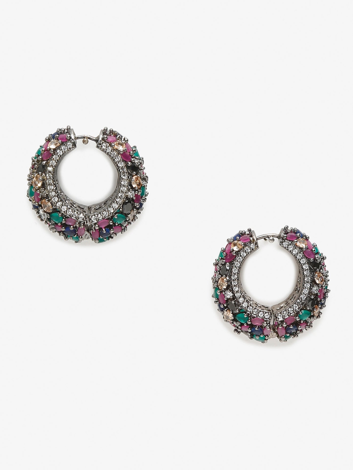 Multicoloured Contemporary Hoop Earrings - Ruby Raang