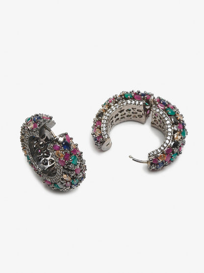 Multicoloured Contemporary Hoop Earrings - Ruby Raang