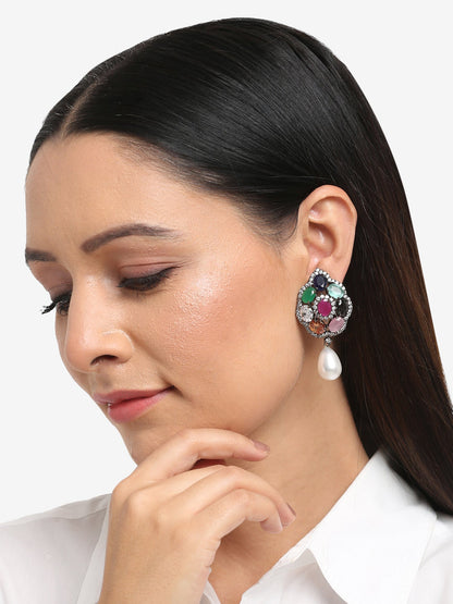 Multicoloured Contemporary Drop Earrings - Ruby Raang
