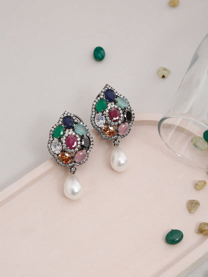 Multicoloured Contemporary Drop Earrings - Ruby Raang